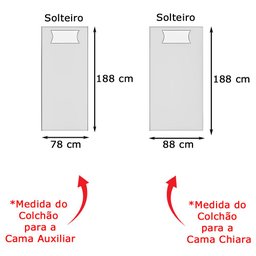 Jogo de Quarto Chiara 4 Peças - Roupeiro 2 portas, Módulo Aéreo e Cama com Auxiliar - Phoenix Baby - 5
