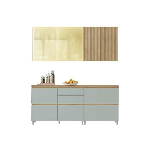 Kit Cozinha Nesher 4 Peças Rainha CZ435 Nature/Verde