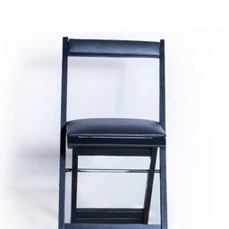 Mesa Dobrável com 6 Cadeiras Estofadas 120x70 Preto - 4