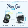 Spot luz luminária azul P prova d’água jardim plantas laguinho SP4 - 2