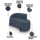 Ver imagem 4 de Sofá 2 Lugares Orgânico 140cm Pé Ferro Preto Morgan Suede Azul Mar