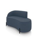 Ver imagem 1 de Sofá 2 Lugares Orgânico 140cm Pé Ferro Preto Morgan Suede Azul Mar