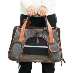 Bolsa Transporte Pet Luxo Cães E Gatos Avião Preto - 8