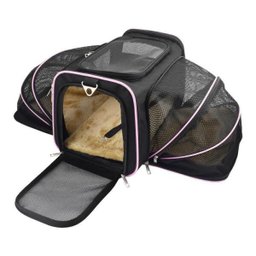 Bolsa Pet Transporte Expansível Rosa + Cinto de Segurança - 8