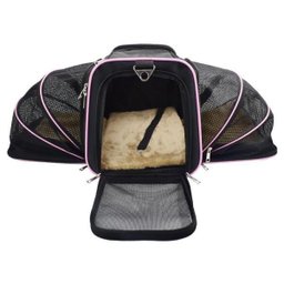 Bolsa Pet Transporte Expansível Rosa + Cinto de Segurança - 2