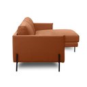 Ver imagem 6 de Sofá Decorativo Karine 3 Lugares Sala de Estar 230cm com Chaise Pés em Aço Couro Conhaque G88 - Gran