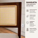 Ver imagem 7 de Banqueta de Cozinha com Encosto Médio em Palhinha – Imbuia com Linho Cru