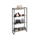 Ver imagem 4 de Kit 3 Estantes Multiuso Escritório Industrial 4 Prateleiras Areta 145x80cm C01 Snow - Lyam Decor