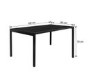 Ver imagem 2 de Mesa Atenas 1,60 x 0,90 Vidro Metalizado – Preto Fosco Vidro Marmori Preto 4 mm