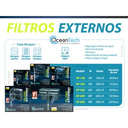 Filtro externo hang on OceanTech HF-100 aquário até 40L 220V - 2