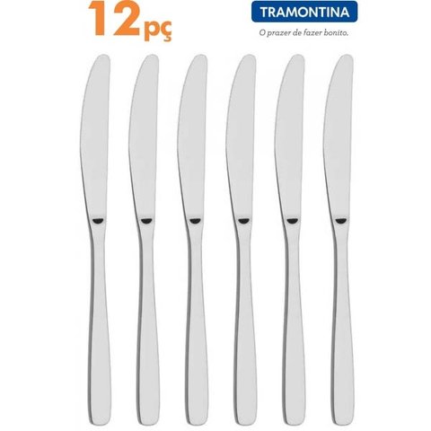 Conjunto 12 Faca Mesa Cosmo Tramontina Talheres em Aço Inox