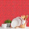 Papel de Parede Adesivo Pastilhas em Tons de Vermelho 3m - 2