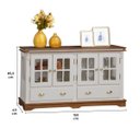 Ver imagem 5 de Balcão Buffet 4 Portas 2 Gav. Prateleiras em Vidro Manchester 2041 Linz Móveis - Off White/imbuia
