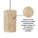 Ver imagem 3 de Luminária Milão de Teto Pendente em Corda Sisal Natural Palha