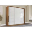 Ver imagem 1 de Guarda Roupa Casal 3 Portas de Correr e 4 Gavetas Lisboa Freijo/branco - Politorno