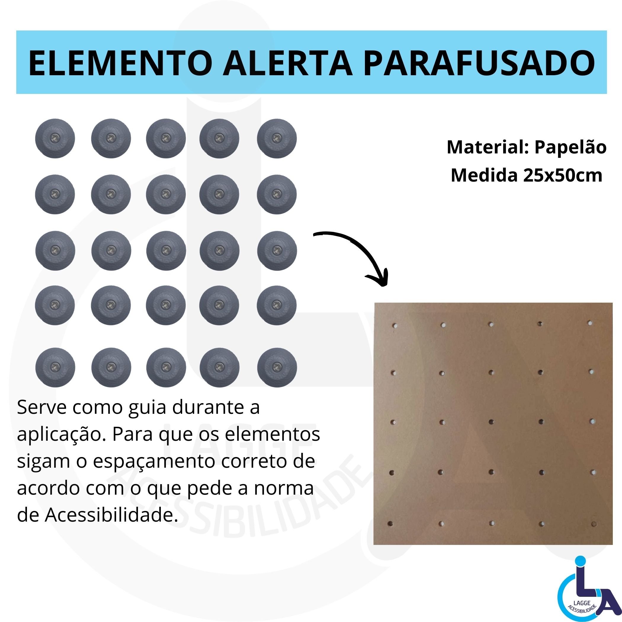 Elemento Tátil Alerta Pvc Parafusado Cinza - 5