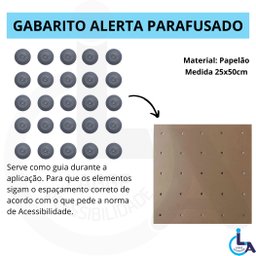 Elemento Tátil Alerta Pvc Parafusado Cinza - 6