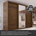Ver imagem 7 de Guarda Roupa Casal 3 Portas de Correr 6 Gavetas com Espelho 103 Palissy Marrom/Âmbar