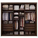Ver imagem 5 de Guarda Roupa Casal 3 Portas de Correr 6 Gavetas com Espelho 103 Palissy Marrom/Âmbar