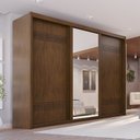 Ver imagem 1 de Guarda Roupa Casal 3 Portas de Correr 6 Gavetas com Espelho 103 Palissy Marrom/Âmbar