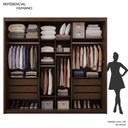 Ver imagem 6 de Guarda Roupa Casal 3 Portas de Correr 6 Gavetas com Espelho 103 Palissy Marrom/Âmbar