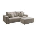 Ver imagem 6 de Sofá Meca Fixo Rta 4 Lugares Linho Cru 220cm com Puff de 98cm - Cor: Marrom