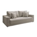 Ver imagem 5 de Sofá Meca Fixo Rta 4 Lugares Linho Cru 220cm com Puff de 98cm - Cor: Marrom