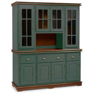 Cristaleira Arca e Oratório com Nicho 8 Portas Manchester 2049 Linz Móveis - Verde Musgo/imbuia