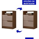 Ver imagem 5 de Kit 2 Mesas de Cabeceira Sole 2 Gavetas Flex Nogueira/capuccino - Móveis Albatroz