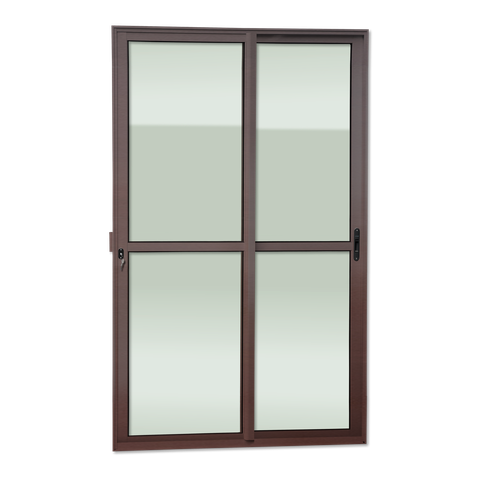 Porta Correr 2F.Móv.210 x 200 Elite c/Fechad.Tetra V.Liso Marrom Corten Brimak