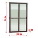 Ver imagem 4 de Porta Correr 2F.Móv.210 x 200 Elite c/Fechad.Tetra V.Liso Marrom Corten Brimak