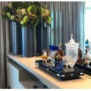 Ver imagem 3 de Bandeja Vidro Preto Luxo Decoração 50x25