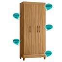 Ver imagem 5 de Guarda Roupa Solteiro 3 Portas 1 Gaveta Lyon - Freijó