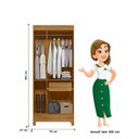 Ver imagem 3 de Guarda Roupa Solteiro 3 Portas 1 Gaveta Lyon - Freijó