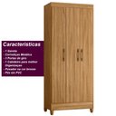 Ver imagem 4 de Guarda Roupa Solteiro 3 Portas 1 Gaveta Lyon - Freijó