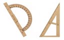 Ver imagem 1 de Kit Geométrico do Professor Com 1 Transferidor 180 Grau MDF e 1 Esquadro MDF 30°/60° Graus Souza 293