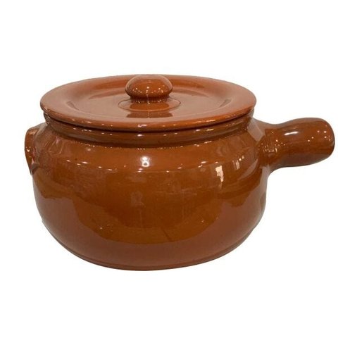 Caçarola Panela com Tampa de Barro Ceramica Vermelha Motta Tipo Capixaba 800 ml