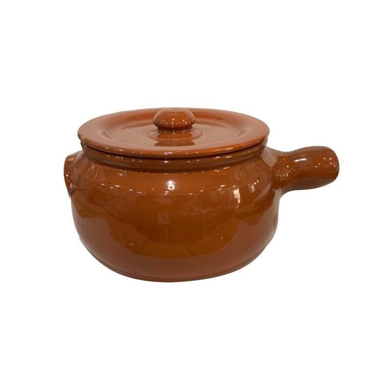 Caçarola Panela com Tampa de Barro Ceramica Vermelha Motta Tipo Capixaba 5 L