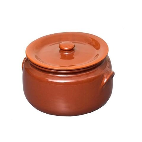 Caçarola Panela com Tampa de Barro Ceramica Vermelha Motta Tipo Capixaba 2,2 Lt