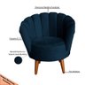 Kit 2 Poltronas Infantis Decorativa Sala de Estar Pétala Veludo Azul Marinho - 6