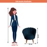 Kit 2 Poltronas Infantis Decorativa Sala de Estar Pétala Veludo Azul Marinho - 5