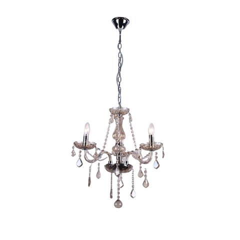 Lustre Maria Thereza 3 Braços Mesa Sala de Jantar Quarto Arquitetizze Champanhe