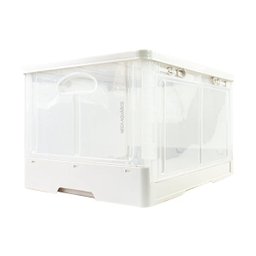 Caixa organizadora dobrável tampa 50 litros transparente - 4