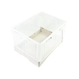 Caixa organizadora dobrável tampa 50 litros transparente - 3