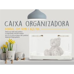 Caixa organizadora dobrável tampa 50 litros transparente - 7