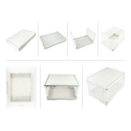 Caixa organizadora dobrável tampa 50 litros transparente - 5