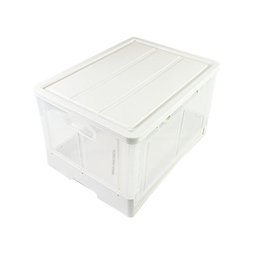 Caixa organizadora dobrável tampa 50 litros transparente - 1
