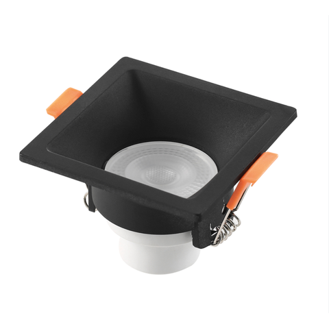 Spot Led Recuado Embutir Quadrado 3w 6500k Bivolt Preto