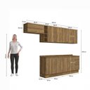 Ver imagem 4 de Armário de Cozinha Completa 100% Mdf 300cm Nogueira Celeste Kappesberg