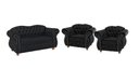 Ver imagem 1 de Conjunto Chesterfield Merlo Namoradeira c/ 2 Poltronas - Veludo Preto / decoração, recepção, sala tv